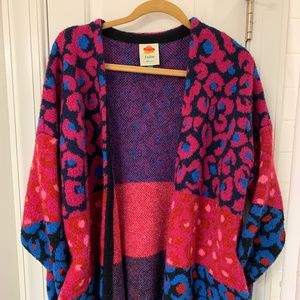 FARM Rio Mixed Leopards Cardigan Sweater With Pockets